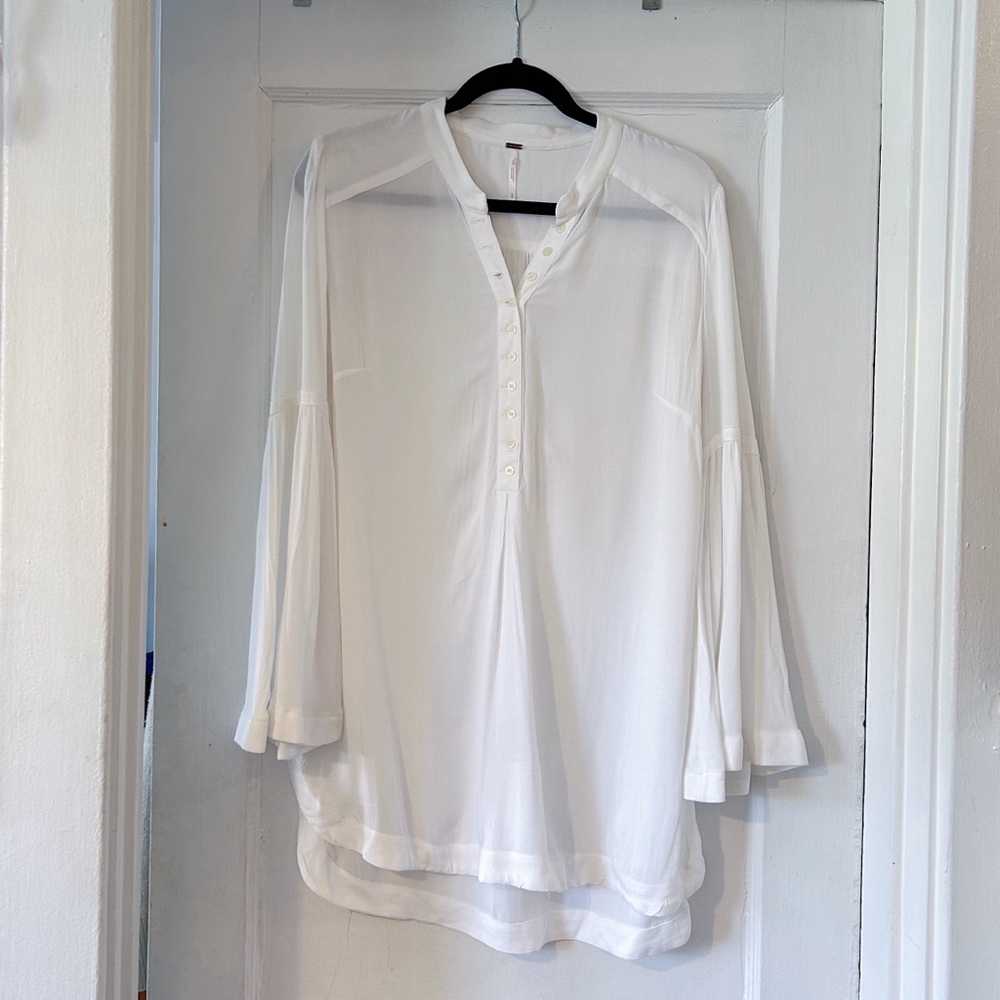 White Flowy Free People Tunic